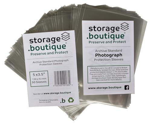Storage.boutique Archive Standard-Fotoschutzhüllen, säurefrei, 130 x 92 mm, 50 Stück von .boutique