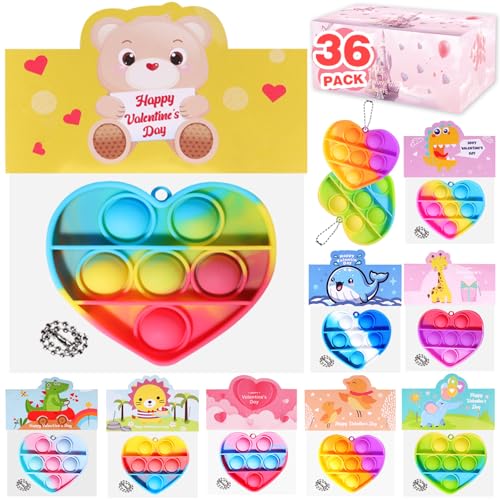boveeny Valentinstagsgeschenke für Kinder – Großpackung vorgefüllte Herz-Pop-It-Schlüsselanhänger, Spielzeug, Valentinstagskarten, Geschenke für Kinder, Kleinkinder, Mädchen, Jungen, Schule, boveeny Valentinstagsgeschenke für Kinder – Großpackung vorgefüllte Herz-Pop-It-Schlüsselanhänger, Spielzeug, Valentinstagskarten, Geschenke für Kinder, Kleinkinder, Mädchen, Jungen, Schule, von boveeny