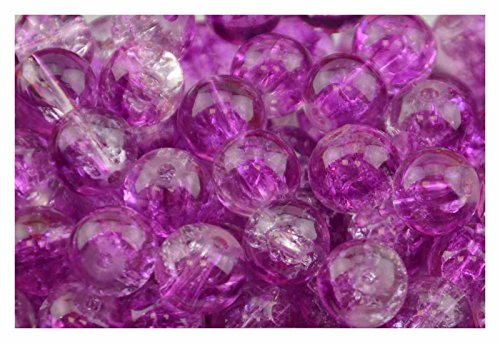 200 Stück 4 mm Licht, violett & Transparent Crackle Glas Perlen von boxdisplays