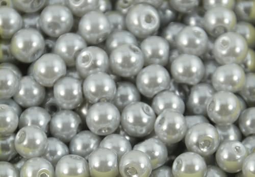 Glas Rocailles Perlen 6mm Rund mit Farbauswahl für Schmuckherstellung Gestalten (Silber) von boxdisplays