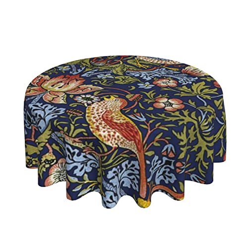 Wachstuchtischdecke Erdbeerdieb William Morris Rund Garten Tischdecke Pflegeleicht Wachstischdecke 152Cm Für Indoor Picknick Garten von bozhoushimotangbaihuoyouxiangongsi