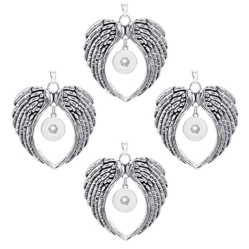 Duolai 4 Stück 18 mm Druckknöpfe Anhänger Armband Retro Engelsflügel Schnitzzubehör Snap DIY Schmuck Charms Austauschbare Druckknöpfe für Persönlichkeit Halskette Geschenk Duolai 4 Stück 18 mm Druckknöpfe Anhänger Armband Retro Engelsflügel Schnitzzubehör Snap DIY Schmuck Charms Austauschbare Druckknöpfe für Persönlichkeit Halskette Geschenk von brandname