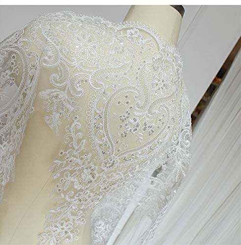 3D-Spitzenapplikation mit Blumenapplikation, Paillettenbesatz, ideal für DIY dekoriertes Handwerk Nähen Kostümabend Braut Top A7 weiß von bridallaceuk