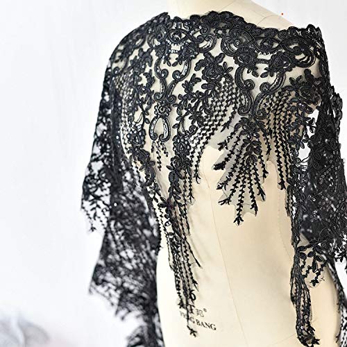 Spitzenapplikation Blume Patch Pailletten Breite Besatz Ideal für DIY Handwerk Nähen Kostüm Abend Brautschmuck A9 1 Meter Schwarz Spitzenapplikation Blume Patch Pailletten Breite Besatz Ideal für DIY Handwerk Nähen Kostüm Abend Brautschmuck A9 1 Meter Schwarz von bridallaceuk