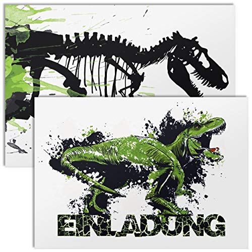 12x Einladungskarten für Kindergeburtstag mit Umschlägen | Dino T-Rex | Dinosaurier Einladungen für Jungen | Einladung Geburtstag Kinder Junge Dinos | Motto Geburtstagseinladungen Jungs Dinoparty | 12x Einladungskarten für Kindergeburtstag mit Umschlägen | Dino T-Rex | Dinosaurier Einladungen für Jungen | Einladung Geburtstag Kinder Junge Dinos | Motto Geburtstagseinladungen Jungs Dinoparty | von brint.