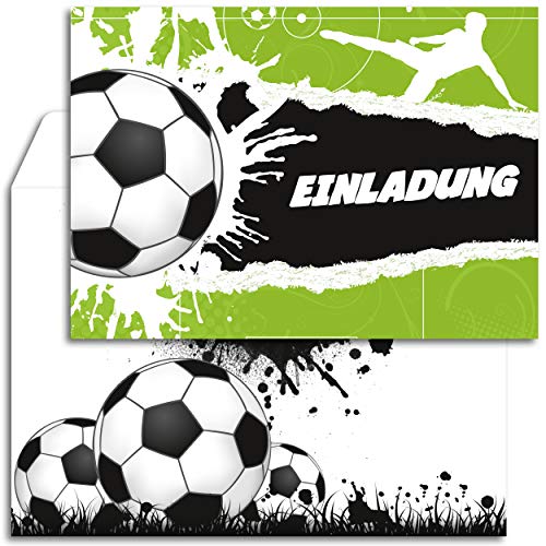 12x Geburtstagseinladungen mit Umschlägen | Fußball-Party | Einladungskarten-Set für Geburtstag Kinder | Für Jungen & Mädchen | Einladung Kindergeburtstag Fussball-Einladungen Tor Stadion Jungs Cool 12x Geburtstagseinladungen mit Umschlägen | Fußball-Party | Einladungskarten-Set für Geburtstag Kinder | Für Jungen & Mädchen | Einladung Kindergeburtstag Fussball-Einladungen Tor Stadion Jungs Cool von brint.
