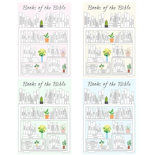 Books of The Bible Reading Tracker Aufkleber – Bücher der Bibel Bücherregal-Tracker 4X – Armaturenbrett-Aufkleber für Frauen und Männer, Schriftstudium, Verfolgung und Organisation von brooksnaji