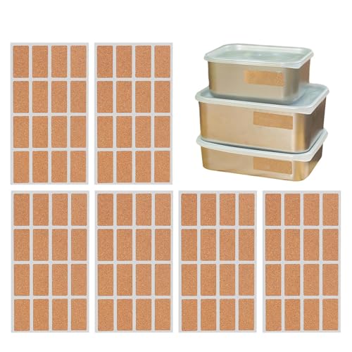 Cork Abnehmbare Etikettenaufkleber - Wasserdichte Kreidebrett -Etikettenaufkleber, Leere Holzaufkleber | Mehrzweck -Etikettenaufkleber -Set Für Behälter, Gläser, Flaschen Nützliche Lebensmitteletikett von brooksnaji