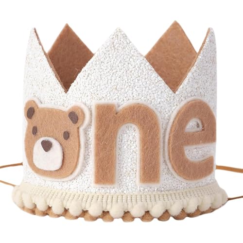 First Birthday Party Crown - Hut für Kinder mit Bärenthema, entzückende Geburtstagskrone des , Geburtstagsscheiben für Kinder Crown, Fun Cartoon First Birthday Favours Photo Booth Pr von brooksnaji