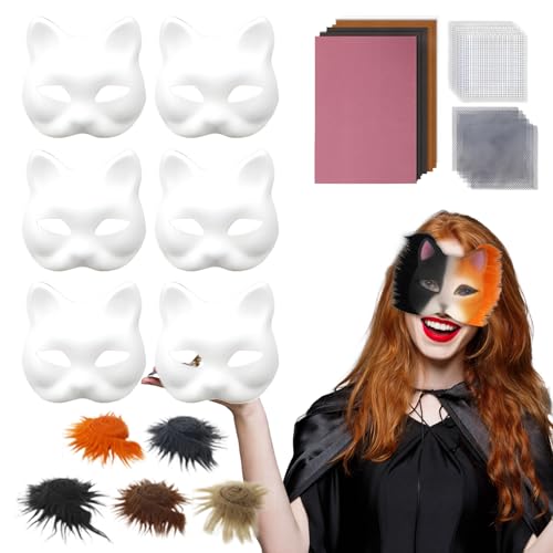Katzengesichtsabdeckung | Halloween mit Netzen für Augen | Kostüm für Kinder Erwachsene Cosplay Party Foto Theater von brooksnaji