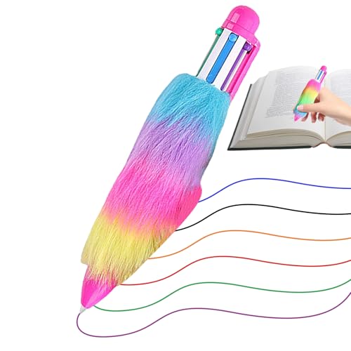 Multicolor -Kugelstifte - Plüsch -Kugelschreiber, Multicolor -Studenten Plüschstifte | Lustige Schule Schreibweise Regenbogen Farbiger Kugelpunkte, Schüler Plüschversenke Stifte Für Schulstudienarbeit von brooksnaji