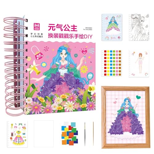 Poking Art Toys, Pocket Watercolor Painting Book, Färbung von Zeichnungen 3D Coloring Prinzessin – Schieben von Zeichenbrettern von brooksnaji