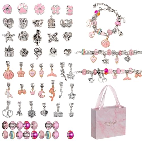 Schmuckbastelset für Mädchen, Perlenarmbänder Herstellungsset | Bunte Schmuckherstellung Set für Perlenherstellung | Halskette und Armband Set mit von brooksnaji
