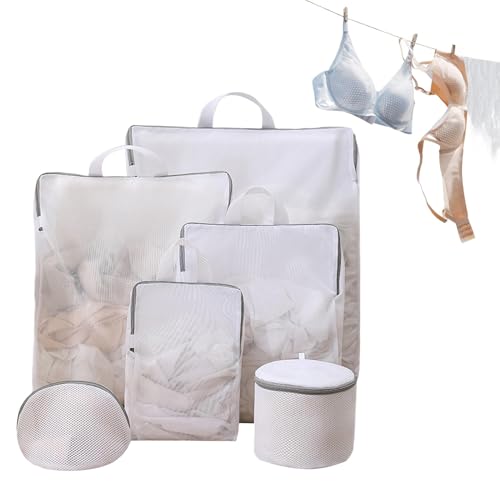 Wäschesack aus Netzstoff, Wäschesack, Wäscheset, 6-teiliges Wäscheset für Waschmaschine, Wäsche, Netzbeutel für die Waschmaschine, Netzbeutel für von brooksnaji