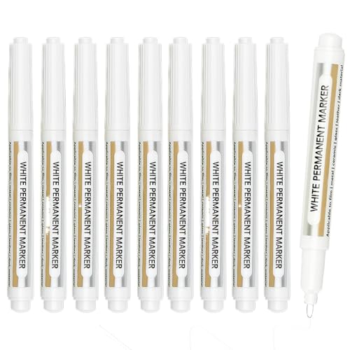 Weißer Lackmarker, Weißer Marker - wasserfester Lackstift - 10 x schnell trocknende Markierungswerkzeuge Ölbasierter Stift für extra feine Spitze für Weißer Lackmarker, Weißer Marker - wasserfester Lackstift - 10 x schnell trocknende Markierungswerkzeuge Ölbasierter Stift für extra feine Spitze für von brooksnaji