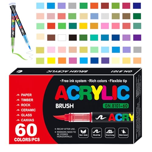 brooksnaji Acrylfarbenmarkierungen - Kunstmalerei Stift Für Handwerk, Wasserdichte Tinte | Ein Vielseitiger -Marker -Stift Set Für, Stein, Stoff, Leinwand, Papier Und Glas, Perfekt Für Hobbys Und D brooksnaji Acrylfarbenmarkierungen - Kunstmalerei Stift Für Handwerk, Wasserdichte Tinte | Ein Vielseitiger -Marker -Stift Set Für, Stein, Stoff, Leinwand, Papier Und Glas, Perfekt Für Hobbys Und D von brooksnaji