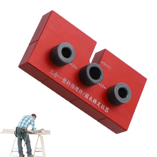 Dowel Jig-Kit, Jig-Dowel-Bohrer-Set, verstellbare Bohrführungsortung, Holzbearbeitungsfugenwerkzeug, Führungsschiene zum Bohren, Zubehör für von brooksnaji