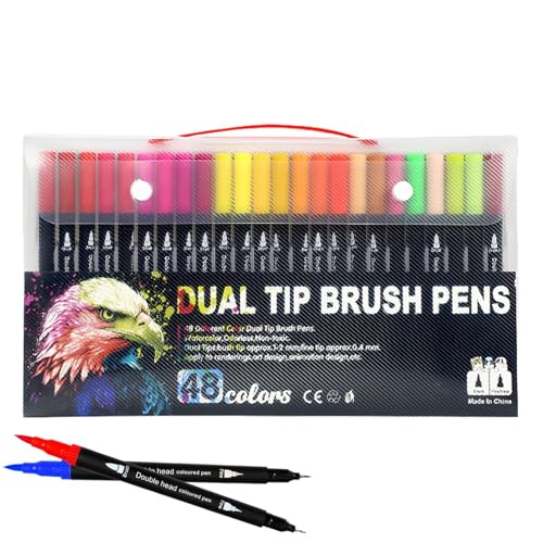 brooksnaji Lackstifte, Acrylfarbmarker - Doppelspitzen-Textilfarbe, wasserdichte Kunststifte, tragbare Marker für Holz, Leinwand, Stein, Fels, von brooksnaji