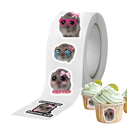 brooksnaji Niedliche Tieraufkleber, seltsame Aufkleber, trauriger Hamster, lustige Tieraufkleber, 10 Muster, Hamster-Aufkleber, Scrapbook-Zubehör, Wasserflaschen-Aufkleber für Wasserflaschen, Laptops von brooksnaji
