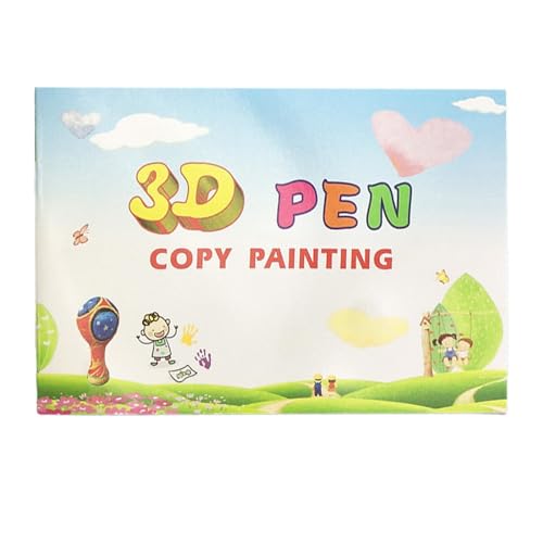 Zeichenbuch für 3D-Druck für Kinder, 3D-Druckstift Zeichenbuch | 3D Stift aus Papier | Zeichenwerkzeuge für Kinder, bunte Papiervorlagen 40 Muster mit 2 von brooksnaji