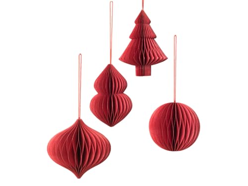 Broste Copenhagen Christmas Mix Papierhänger Pompeian red, Set bestehend aus 4 Aufhängern, 70090506 Broste Copenhagen Christmas Mix Papierhänger Pompeian red, Set bestehend aus 4 Aufhängern, 70090506 von broste Copenhagen