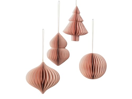 Broste Copenhagen Christmas Mix Papierhänger Dusty pink Set(4 Stück) 70090504 von broste Copenhagen