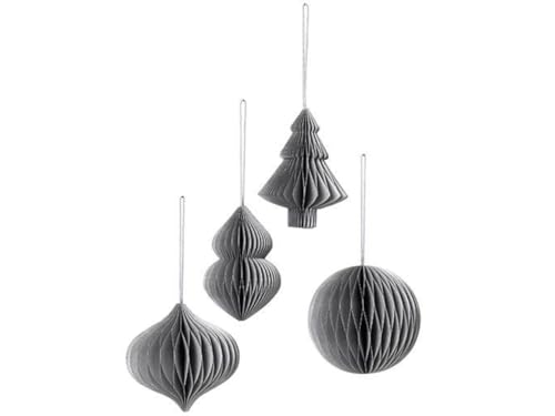 Broste Copenhagen Christmas Mix Papierhänger Silver (4 Stück) 70090507 von broste Copenhagen