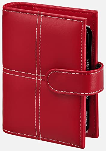BSB Terminplaner Organizer Wochenplaner Terminkalender - 2025 - ca. A7-1 Woche = 2 Seiten - Fashion, kirschrot - Ringbuch mit 6-Fach Lochung, nachfüllbar – Modell Pocket - 02-0278 von bsb