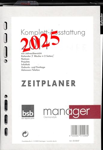 Komplettausstattung A5 Jahresset 2025 Multilochung Kalender Notizen Register 02-0047 Komplettausstattung A5 Jahresset 2025 Multilochung Kalender Notizen Register 02-0047 von bsb