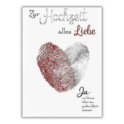Perleberg - einzigartige Hochzeitskarte mit Daumenabdrücken wunderschöne Karte Herz 11,6 x 16,6 cm zur Hochzeit Umschlag in rot hochwertige & besondere Hochzeitskarten, Weiß, 7910032-2 Perleberg - einzigartige Hochzeitskarte mit Daumenabdrücken wunderschöne Karte Herz 11,6 x 16,6 cm zur Hochzeit Umschlag in rot hochwertige & besondere Hochzeitskarten, Weiß, 7910032-2 von Perleberg
