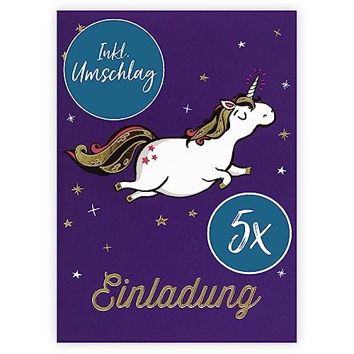 bsb 5 Allgemeine Einladungskarten - Einladungskarten Geburtstag & Kindergeburtstag mit Einhorn-Motiv - Einladung verschiedene Anlässe - Geburtstagseinladungen in 10,5 x 14,5 cm bsb 5 Allgemeine Einladungskarten - Einladungskarten Geburtstag & Kindergeburtstag mit Einhorn-Motiv - Einladung verschiedene Anlässe - Geburtstagseinladungen in 10,5 x 14,5 cm von bsb