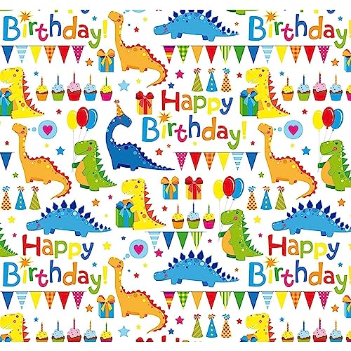 bsb Geschenkpapier Dino in 70 x 200 cm - Geschenk-Verpackung zum Geburtstag - Geschenk-Papier Rolle Geburtstag - reißfestes Geschenkpapier Kinder & Erwachsen - 1 Rolle bsb Geschenkpapier Dino in 70 x 200 cm - Geschenk-Verpackung zum Geburtstag - Geschenk-Papier Rolle Geburtstag - reißfestes Geschenkpapier Kinder & Erwachsen - 1 Rolle von bsb