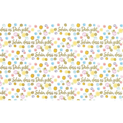 bsb Geschenkpapier Rolle in 70 x 200 cm - Geschenk-Verpackung "Schön, dass es dich gibt" - Geschenk-Papier Geburtstag & mehr - reißfestes Geschenkpapier Kinder & Erwachsen bsb Geschenkpapier Rolle in 70 x 200 cm - Geschenk-Verpackung "Schön, dass es dich gibt" - Geschenk-Papier Geburtstag & mehr - reißfestes Geschenkpapier Kinder & Erwachsen von bsb