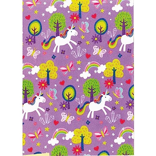 bsb Geschenkpapier Rolle in 70 x 200 cm - Geschenkpapier Einhorn-Design - Geschenk-Papier Geburtstag & mehr - reißfestes Geschenkpapier Kinder & Erwachsen - 1 Rolle von bsb