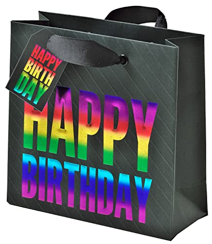 bsb Geschenktasche Geschenktüte Papiertüte Papiertasche Happy Birthday Rainbow CD-Format von bsb