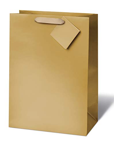 bsb Geschenktasche Geschenktüte Papiertüte Papiertasche neutrales Design in matt-gold A4-Format von bsb