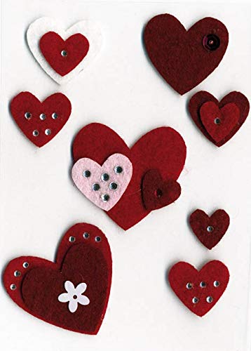 bsb Sticker Aufkleber Creativ-Serie Rosarote Herzen von bsb