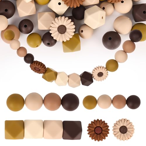 64 Stück Blumen Silikonperlen Set, Gänseblümchen Rubber Bastelperlen Bulk, Silikonperlen Bulk für Heimwerker Schlüsselanhänger Schmuckherstellung Halsketten Armbänder Stifte 64 Stück Blumen Silikonperlen Set, Gänseblümchen Rubber Bastelperlen Bulk, Silikonperlen Bulk für Heimwerker Schlüsselanhänger Schmuckherstellung Halsketten Armbänder Stifte von bssmmai