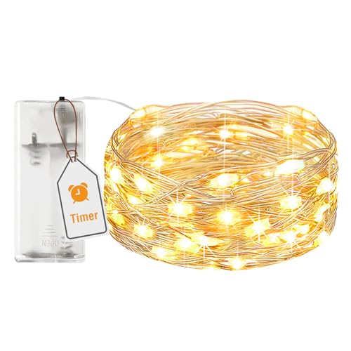 btfarm 1 Stück LED Lichterkette Batterie mit Timer, 2M 20 LED Micro Silberdraht Lichterkette Innen Batteriebetrieben für Party Weihnachten Hochzeit Halloween Innen Deko, Warmweiß btfarm 1 Stück LED Lichterkette Batterie mit Timer, 2M 20 LED Micro Silberdraht Lichterkette Innen Batteriebetrieben für Party Weihnachten Hochzeit Halloween Innen Deko, Warmweiß von btfarm