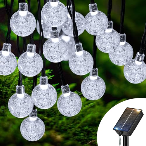 btfarm 1 Stücke Solar Lichterkette Aussen Wetterfest, 10M 30 LED Kristallkugel Lichterkette Außen IP65 Wasserdicht, 8 Modi Solarlichterkette Outdoor für Balkon Hochzeit Party Garten Deko, Kaltweiß btfarm 1 Stücke Solar Lichterkette Aussen Wetterfest, 10M 30 LED Kristallkugel Lichterkette Außen IP65 Wasserdicht, 8 Modi Solarlichterkette Outdoor für Balkon Hochzeit Party Garten Deko, Kaltweiß von btfarm