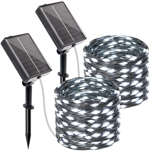 btfarm 2 Stück Solar Lichterkette Aussen mit Timer, 10M 100 LED Lichterkette Außen Solar Wetterfest 8 Modi IP65 Wasserdicht Solarlichterkette Outdoor für Garten Zaun Baum Hof Balkon Deko (Kaltes Weiß) btfarm 2 Stück Solar Lichterkette Aussen mit Timer, 10M 100 LED Lichterkette Außen Solar Wetterfest 8 Modi IP65 Wasserdicht Solarlichterkette Outdoor für Garten Zaun Baum Hof Balkon Deko (Kaltes Weiß) von btfarm