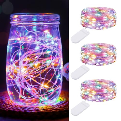 btfarm 3 Stück LED Lichterkette mit Batterie Klein, 2M 20LED Silberdraht Mini Lichterketten Batteriebetrieben, Micro Draht Wasserdichte für Weihnachten Hochzeit Party Beleuchtung Deko, Mehrfarbig btfarm 3 Stück LED Lichterkette mit Batterie Klein, 2M 20LED Silberdraht Mini Lichterketten Batteriebetrieben, Micro Draht Wasserdichte für Weihnachten Hochzeit Party Beleuchtung Deko, Mehrfarbig von btfarm