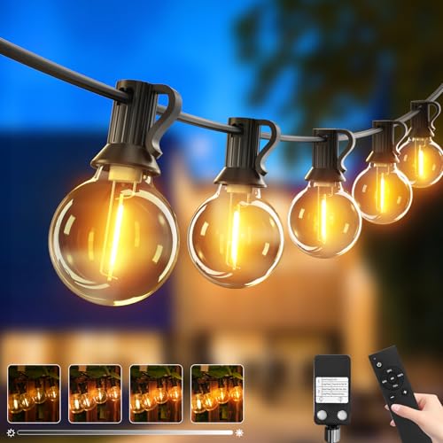 btfarm 36M Lichterkette Außen mit Fernbedienung, 50+3 LED Outdoor Lichterkette Strom Dimmbar, Wetterfest IP44 Wasserdicht G40 Lichterkette Glühbirnen für Garten Terrasse Pavillon Hochzeiten, Warmweiß von btfarm