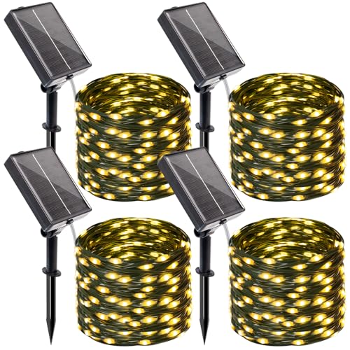 btfarm 4 Stück Solar Lichterkette Aussen mit Timer, 10M 100 LED Lichterkette Außen Solar Wetterfest 8 Modi IP65 Wasserdicht Solarlichterkette Outdoor für Garten Zaun Baum Hof Balkon Deko (Warmweiß) btfarm 4 Stück Solar Lichterkette Aussen mit Timer, 10M 100 LED Lichterkette Außen Solar Wetterfest 8 Modi IP65 Wasserdicht Solarlichterkette Outdoor für Garten Zaun Baum Hof Balkon Deko (Warmweiß) von btfarm