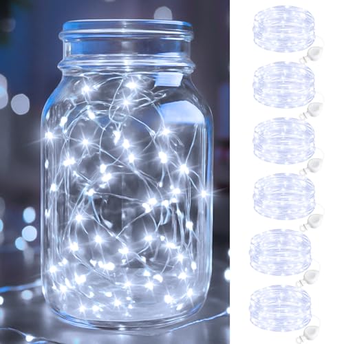 btfarm 6 Stück LED Lichterkette mit Batterie Klein, 2M 20LED Mini Lichterkette Batteriebetrieben, Wasserdicht Draht mit Knopfzelle für Weihnachten Hochzeit Party Innen Deko, Kaltes Weiß btfarm 6 Stück LED Lichterkette mit Batterie Klein, 2M 20LED Mini Lichterkette Batteriebetrieben, Wasserdicht Draht mit Knopfzelle für Weihnachten Hochzeit Party Innen Deko, Kaltes Weiß von btfarm