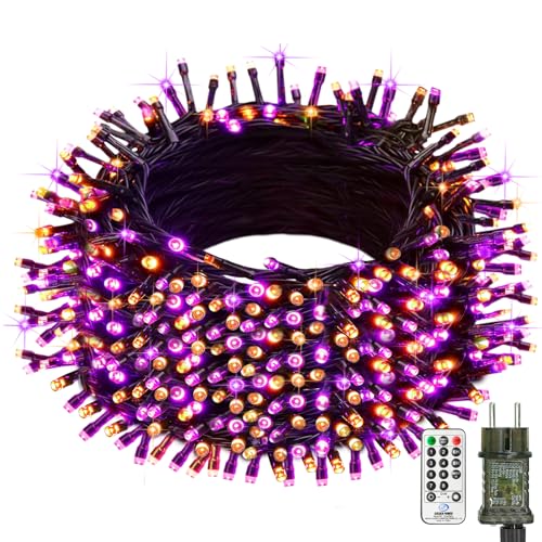 btfarm Halloween Deko Lichterkette Außen Strom mit Stecker und Fernbedienung, 20M 200 LED Lichterketten Innen mit Timer IP65 Wasserdicht, 8 Modi Lichterkette Dimmbar für Garten Party, Orange-Violett btfarm Halloween Deko Lichterkette Außen Strom mit Stecker und Fernbedienung, 20M 200 LED Lichterketten Innen mit Timer IP65 Wasserdicht, 8 Modi Lichterkette Dimmbar für Garten Party, Orange-Violett von btfarm