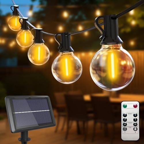 btfarm Solar Lichterkette Aussen Dimmbar, 23M 30+3 G40 LED Lichterkette Außen Glühbirnen Solar mit Fernbedienung 4 Modi Wasserdicht Solarlichterkette Outdoor für Garten Balkon Party Hochzeit Deko von btfarm