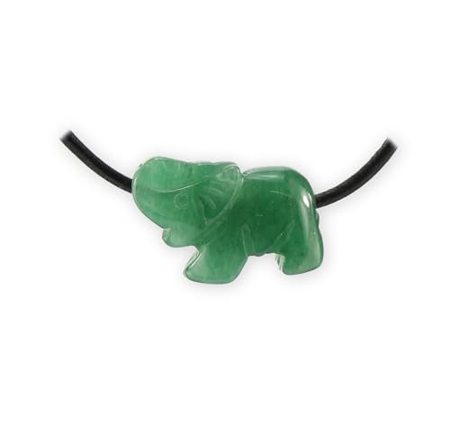 budawi® Aventurin Elefant Anhänger Kettenanhänger mit Lederband von budawi-Deko