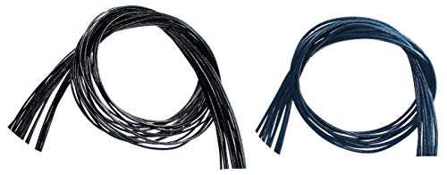 Lederband rund 1,5 mm - 2 x 1 m Petrol & schwarz aus Ziegenleder, Lederriemen, Lederschnur von budawi-Lederbänder