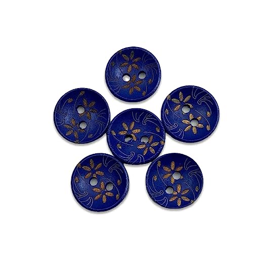 budiniao 100 Stück Holzknöpfe 15 mm Zwei Loch Rundblumenmalerei Schnitzdekorationen Befestigungselemente DIY Kunsthandwerk zum Basteln, Blau budiniao 100 Stück Holzknöpfe 15 mm Zwei Loch Rundblumenmalerei Schnitzdekorationen Befestigungselemente DIY Kunsthandwerk zum Basteln, Blau von budiniao